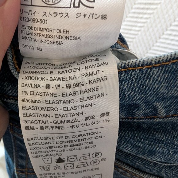 Levi's Premium Wedgie Straight Fit Women's Blue Jeans Size 28 frayed hem - Picture 13 of 14